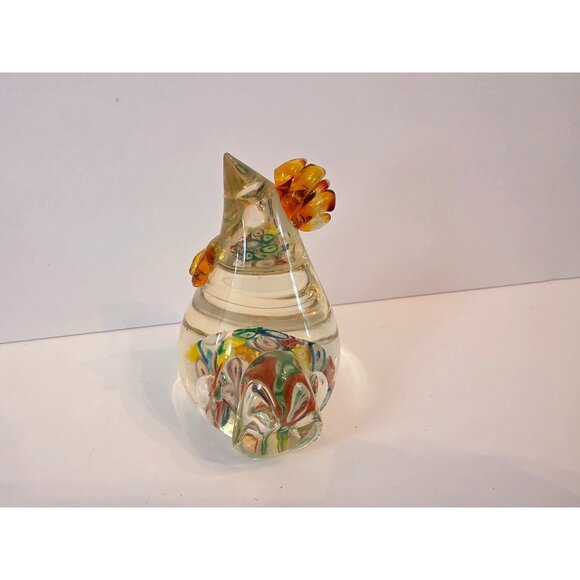 Handcrafted Murano Glass Rooster Figurine Paperweight Millifiore - Picture 6 of 8
